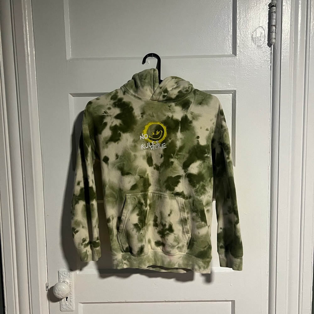 Green no rules kids hoodie